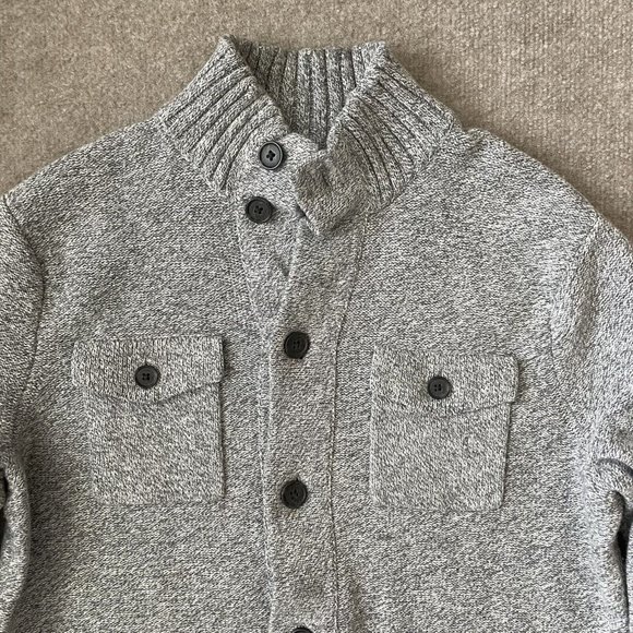 Banana Republic Men's Heather Gray Cardigan - Picture 2 of 7
